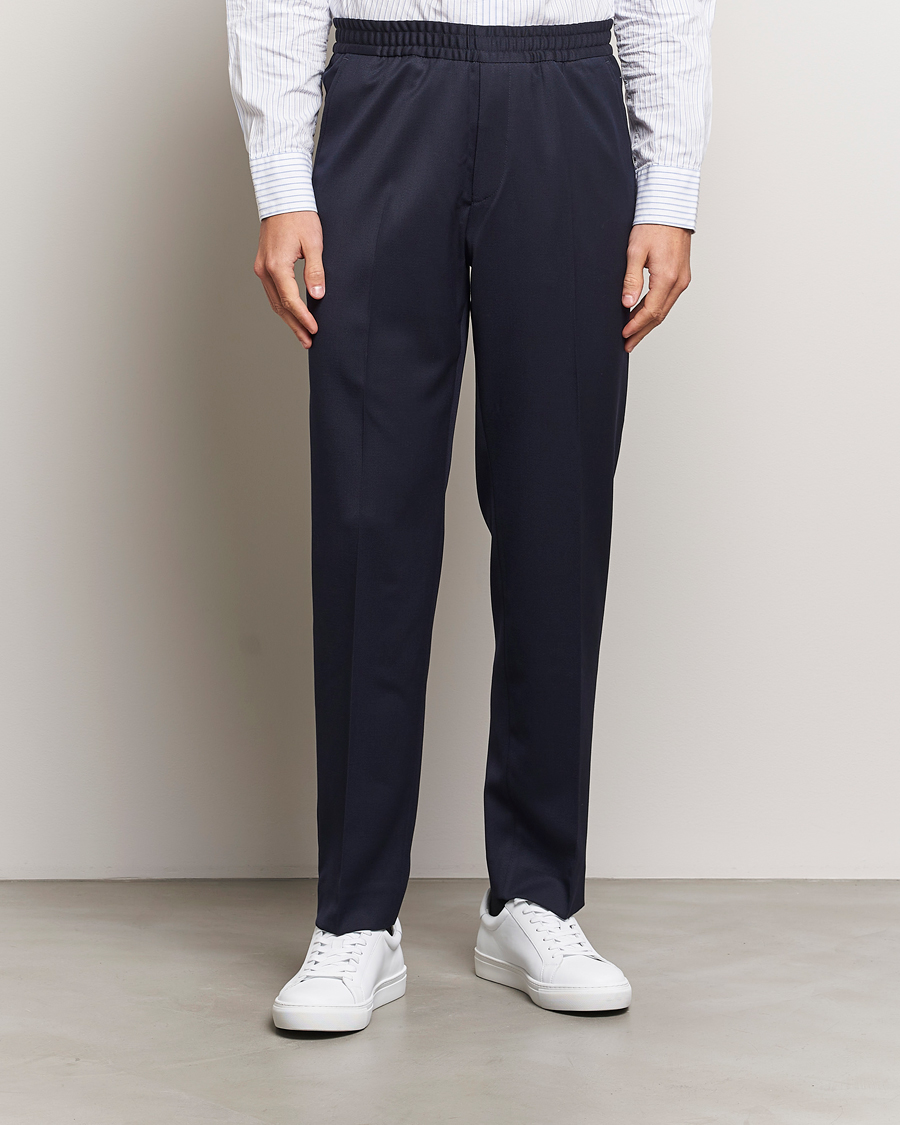 Herren | Hosen | Filippa K | Relaxed Terry Wool Trousers Navy