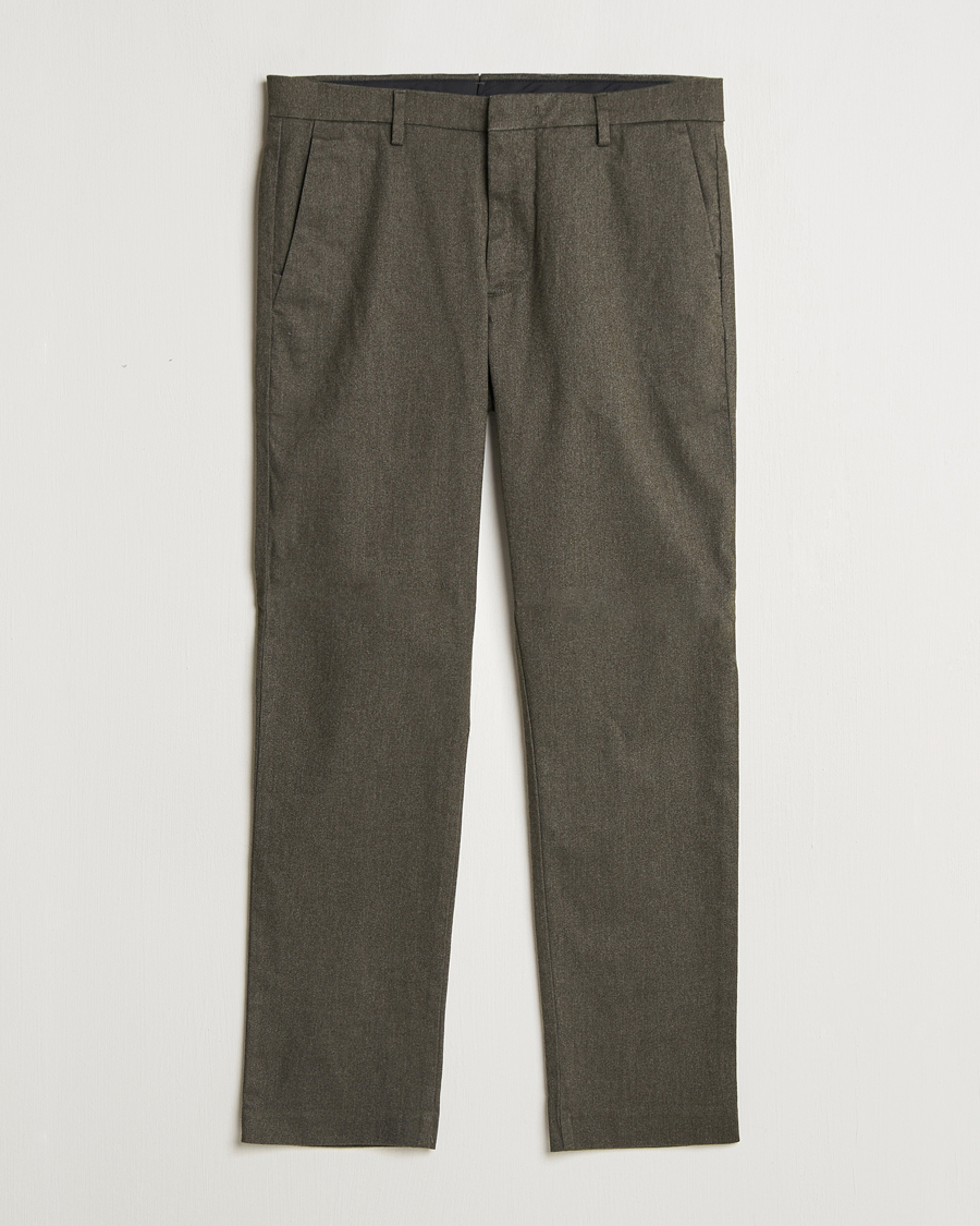 Herren | Hosen | NN07 | Theo Brushed Cotton Trousers Dark Army