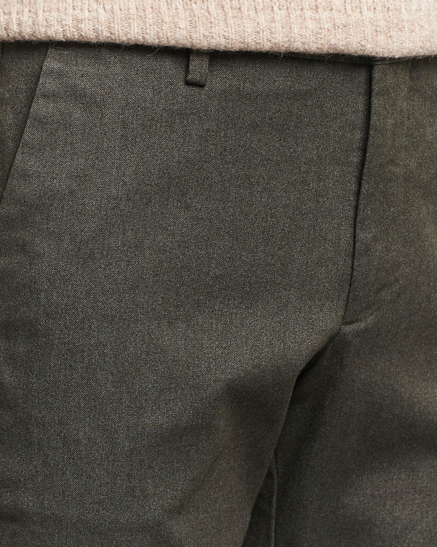 Herren | Hosen | NN07 | Theo Brushed Cotton Trousers Dark Army