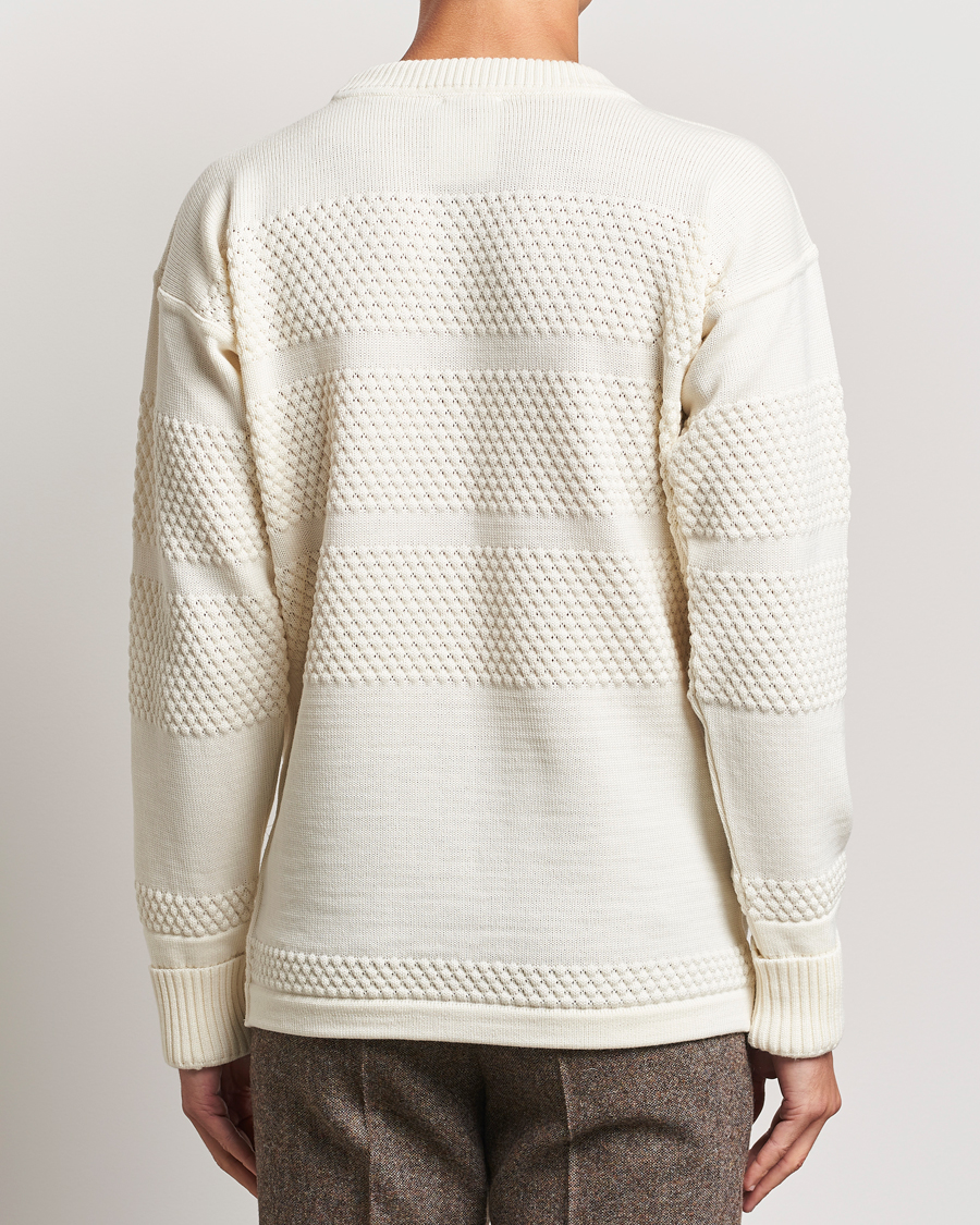 Herren | Pullover | S.N.S. Herning | Fisherman Wool Crew Neck Sweater Natural White