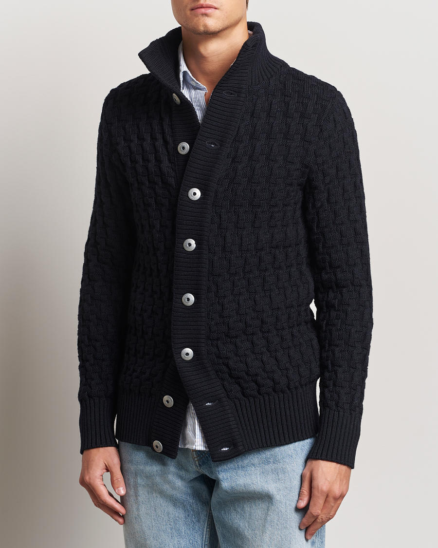 Herren | Pullover | S.N.S. Herning | Stark Cable Cardigan Navy Blue