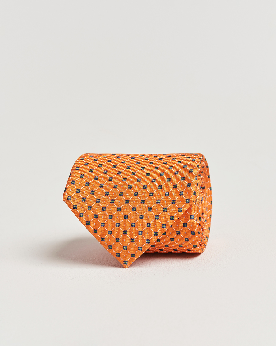 Herren | Krawatten | E. Marinella | 3-Fold Printed Silk Tie Orange