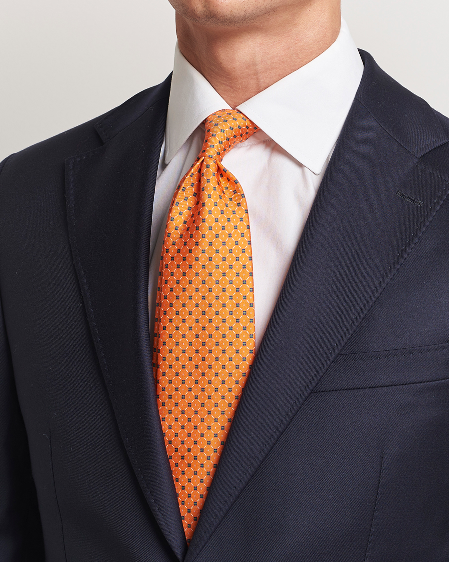 Herren | Krawatten | E. Marinella | 3-Fold Printed Silk Tie Orange