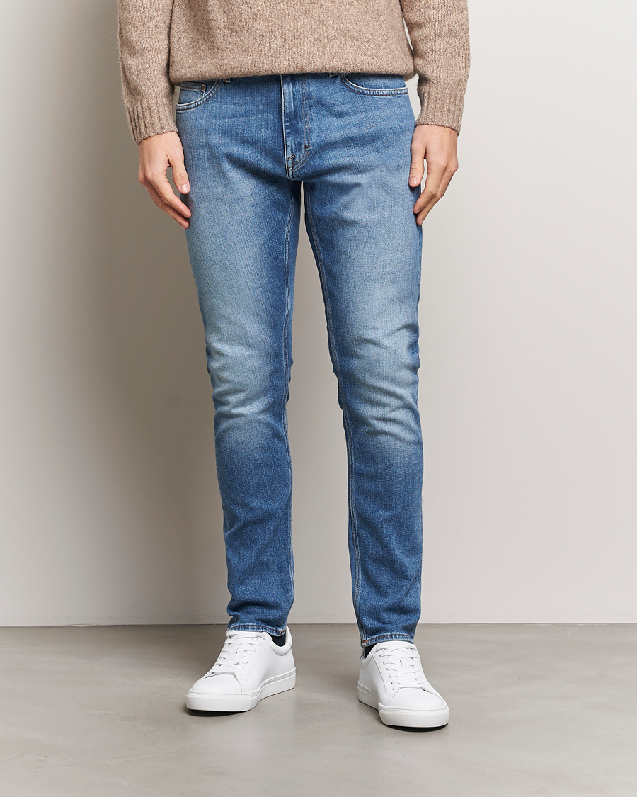 Herren | Jeans | Tiger of Sweden | Pistolero Stretch Cotton Jeans Pale Blue