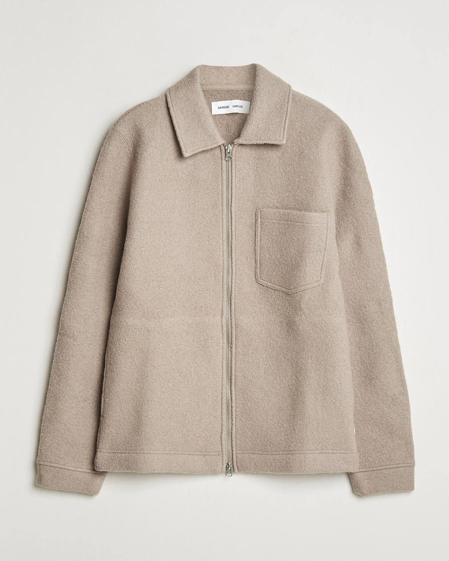 Herren | Pullover | Samsøe Samsøe | Hannes Boiled Wool Full Zip Seneca Rock