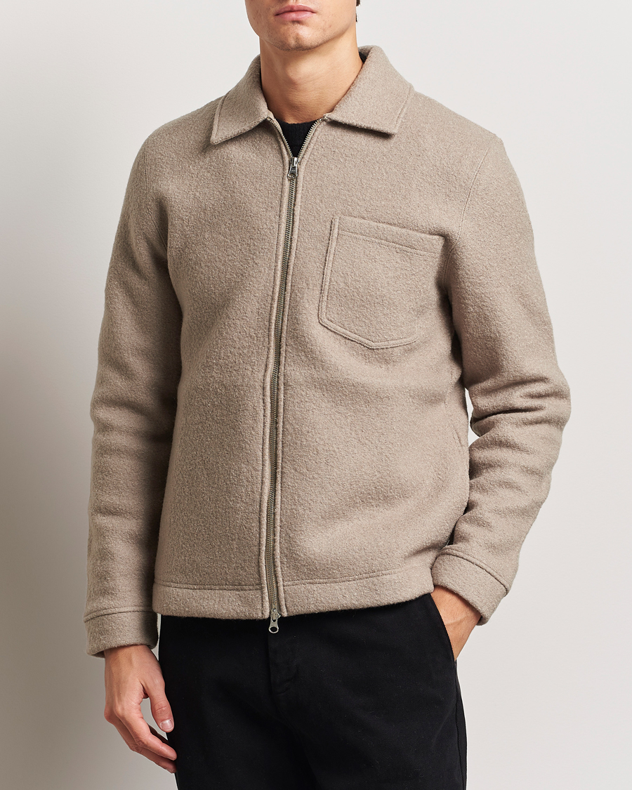 Herren | Pullover | Samsøe Samsøe | Hannes Boiled Wool Full Zip Seneca Rock