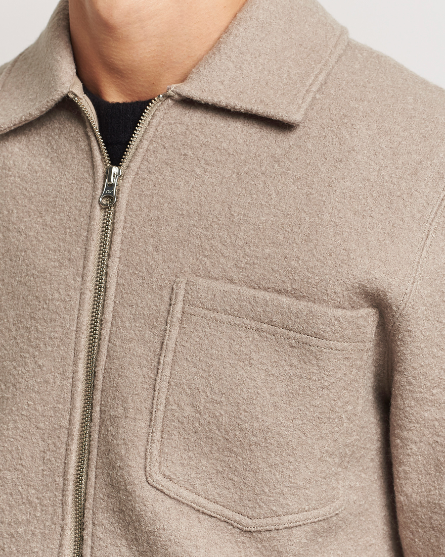 Herren | Pullover | Samsøe Samsøe | Hannes Boiled Wool Full Zip Seneca Rock