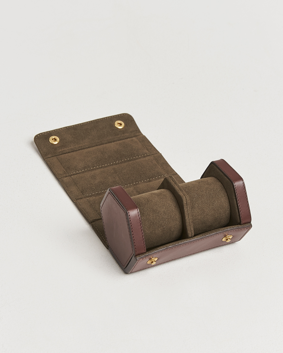 Herren | Uhrenverwahrung | Bennett Winch | Double Watch Roll Brown