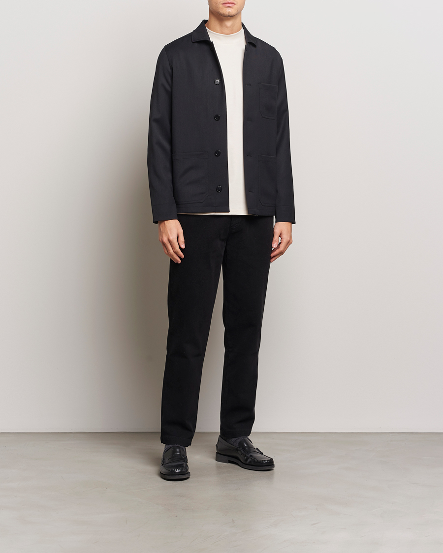 Herren | Jacken | Filippa K | Louis Wool Gabardine Shirt Jacket Black