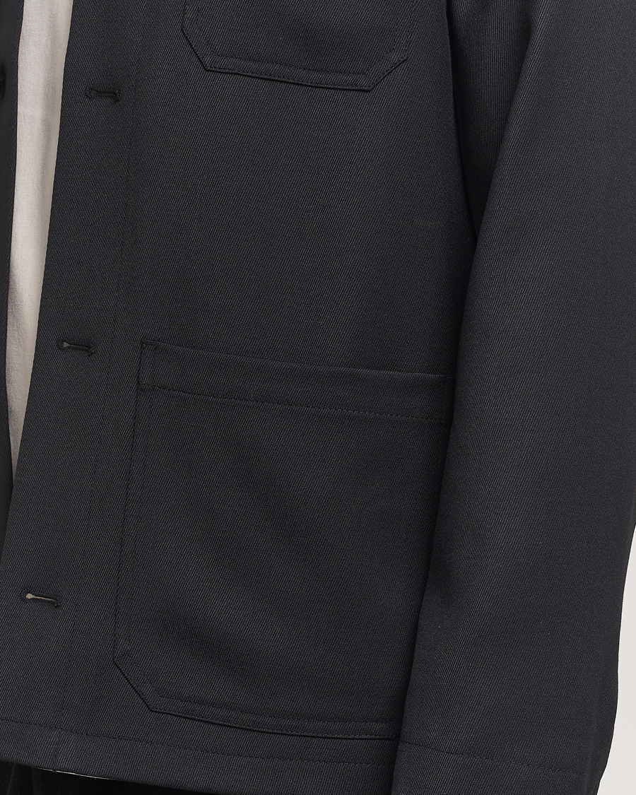 Herren | Jacken | Filippa K | Louis Wool Gabardine Shirt Jacket Black