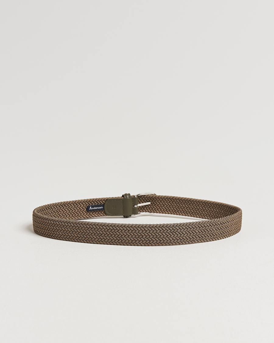 Herren | Gürtel | Anderson's | Stretch Woven 3,5 cm Belt Khaki