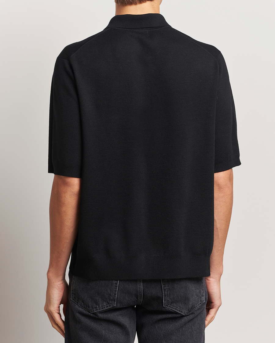 Herren | Pullover | J.Lindeberg | Tyler Quarter Zip Knit Polo Black