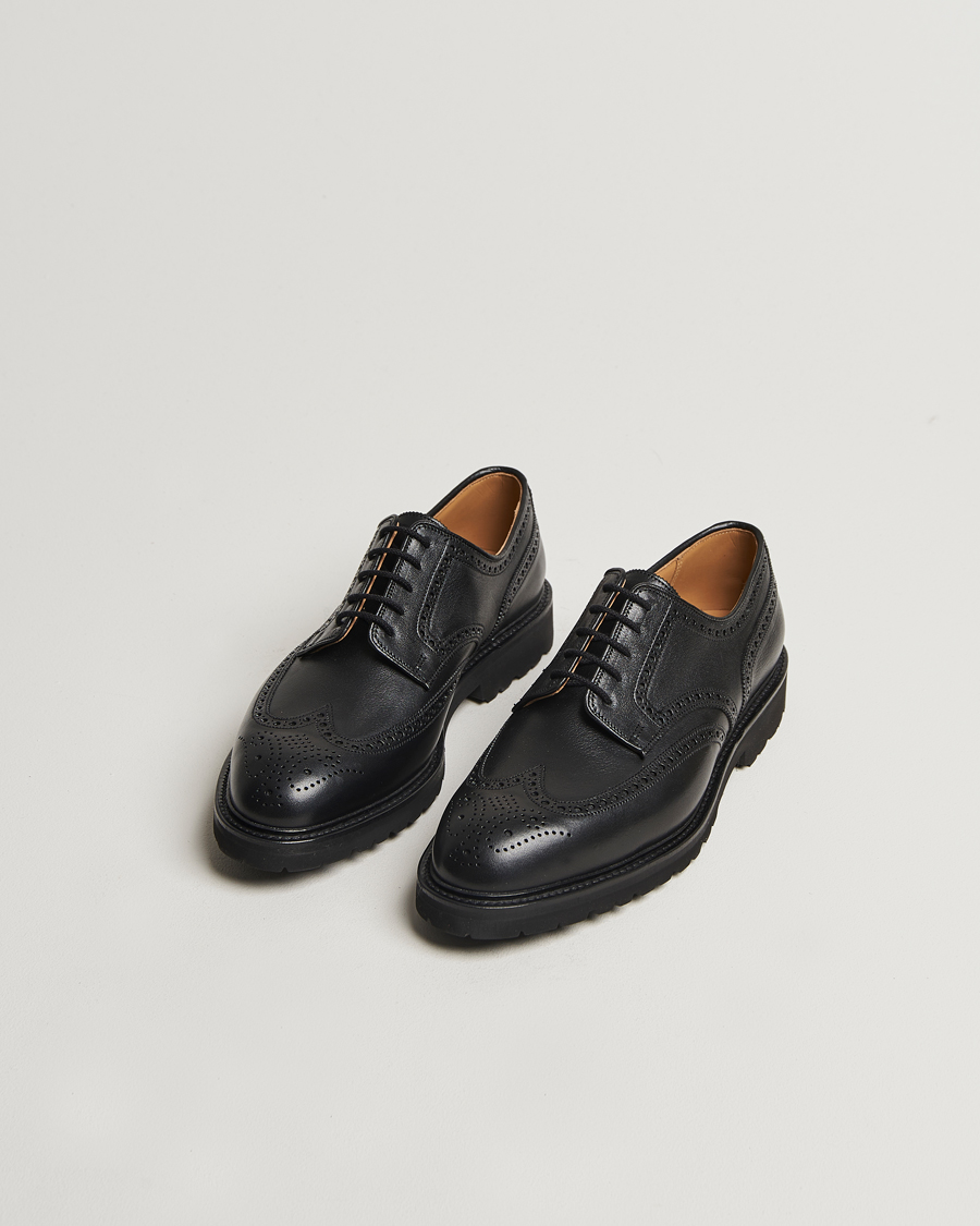 Herren | Brogue | Crockett & Jones x Tärnsjö Garveri | Crockett & Jones Pembroke Milled Grain Vibram Vi-Lite Black