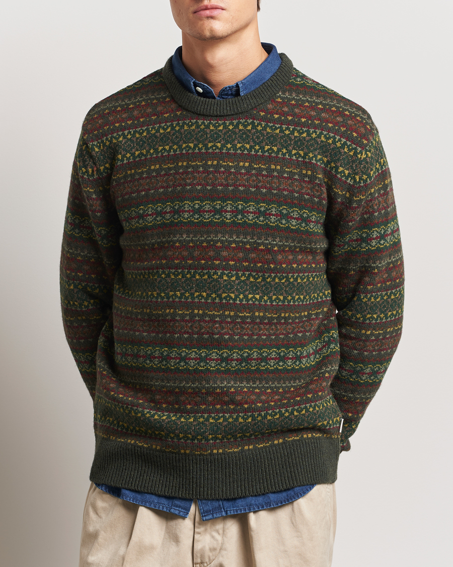 Herren | Pullover | GANT | Wool Fairisle Crew Neck Sweater Deepest Green