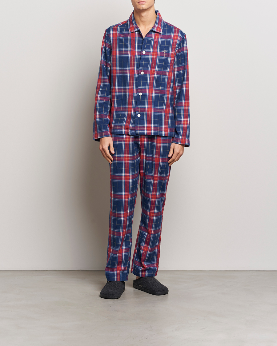 Herren | Schlafanzüge & Bademäntel | GANT | Checked Flannel Pyjama Set Persian Blue