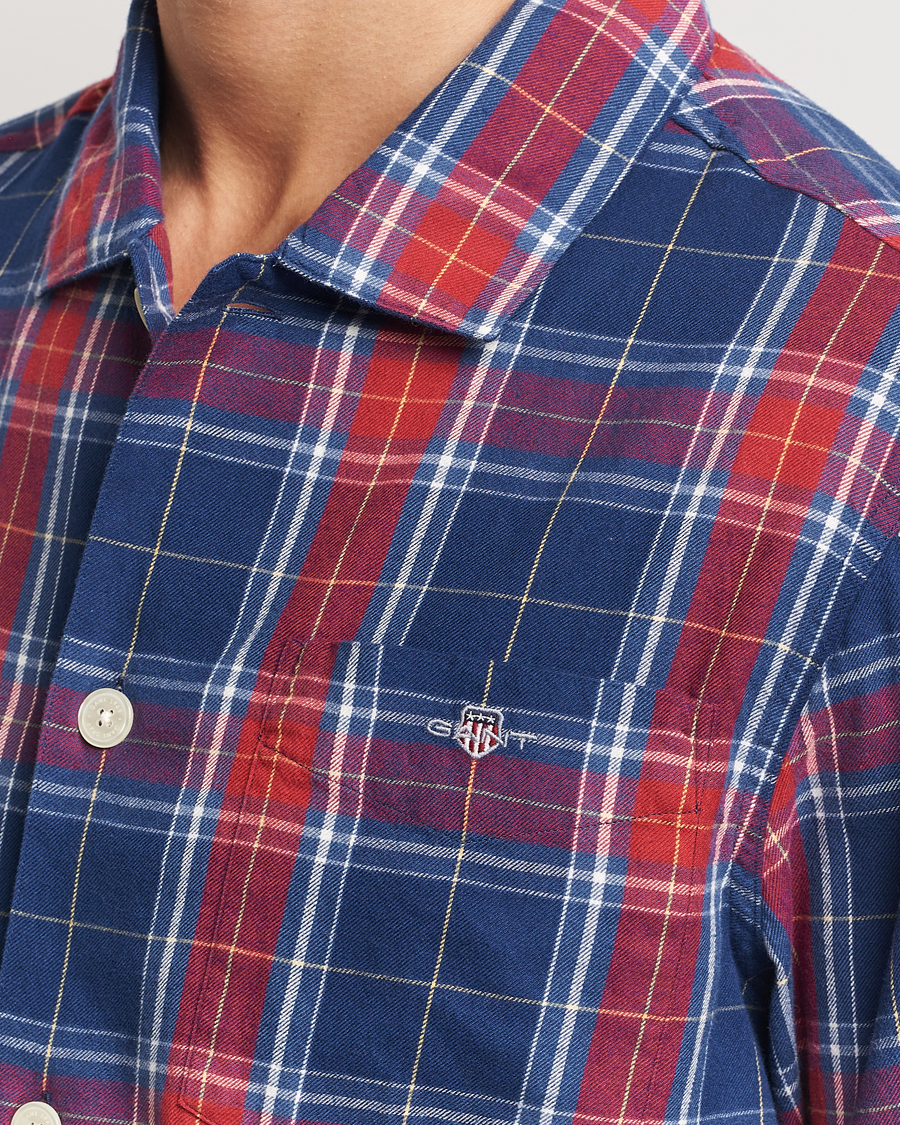 Herren | Schlafanzüge & Bademäntel | GANT | Checked Flannel Pyjama Set Persian Blue