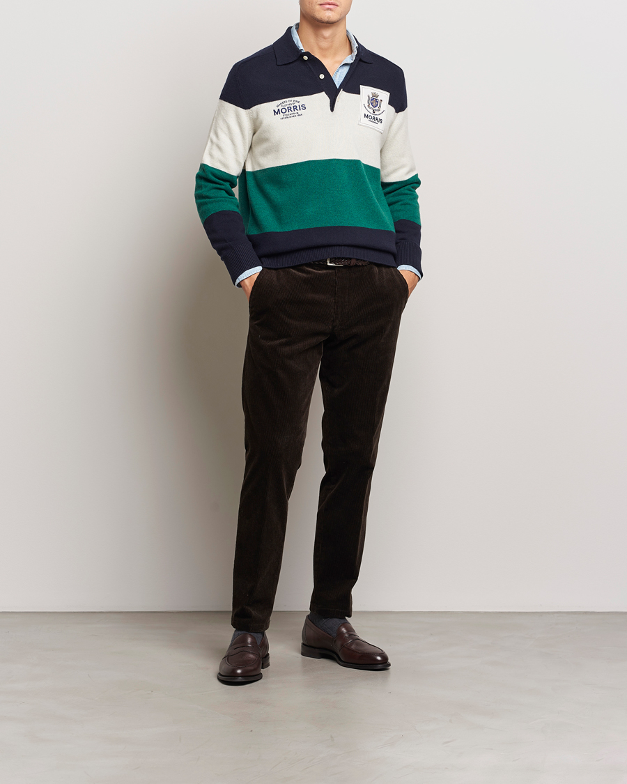 Herren | Pullover | Morris | Frank Knitted Rugger Old Blue