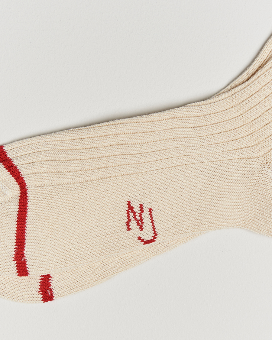 Herren | Unterwäsche | Nudie Jeans | Retro Tennis Socks Off White/Red