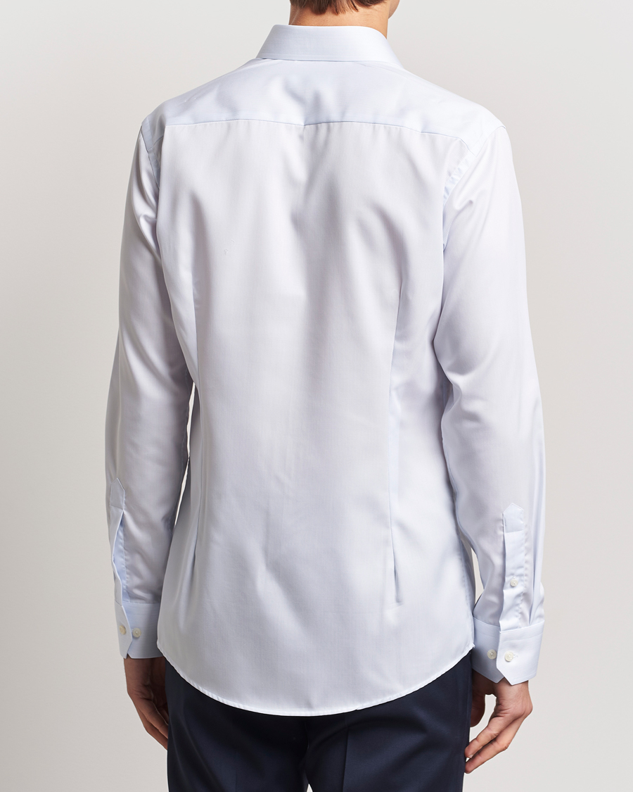 Herren | Hemden | Eton | Slim Fit Twill Hairline Stripe Shirt Blue/White