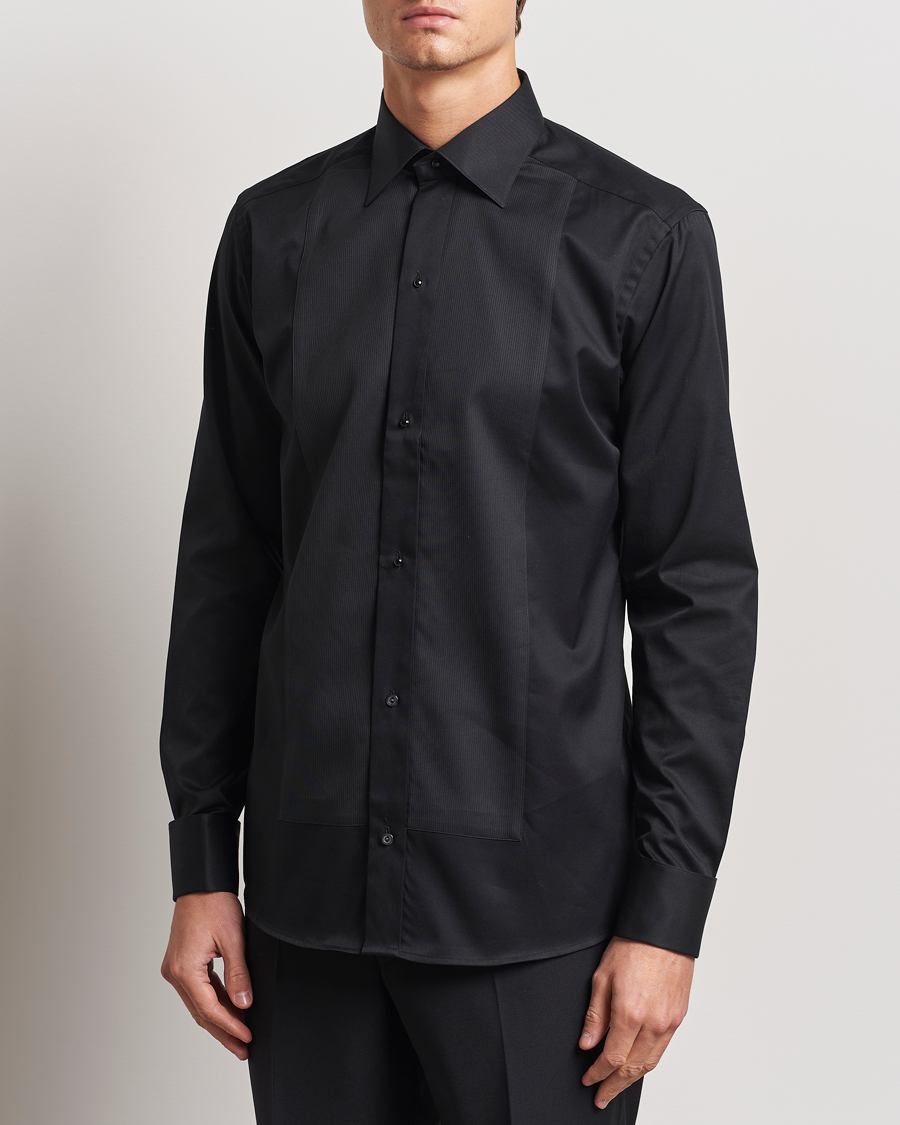 Herren | Hemden | Eton | Slim Fit Plissé Tuxedo Shirt Black