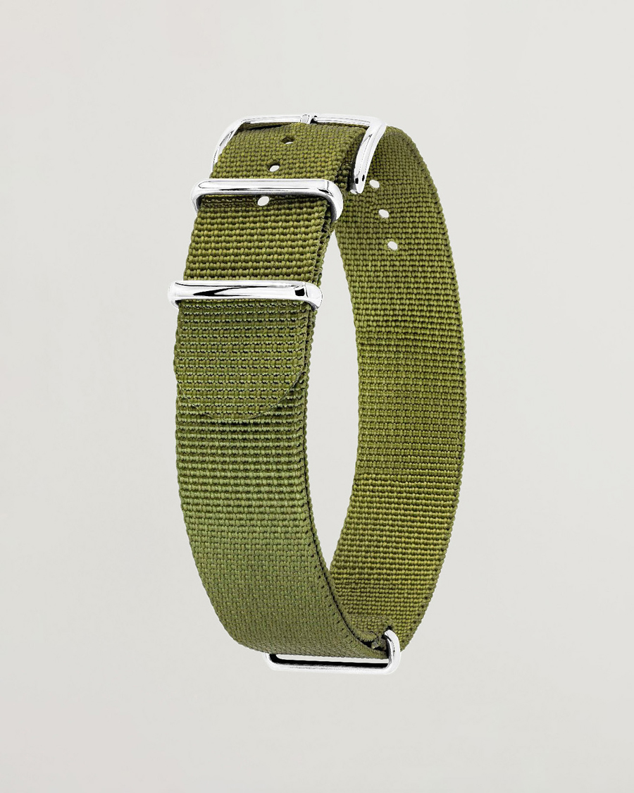 Herren | Uhrenarmband | HIRSCH | Rush Recycle Nato Watch Strap Green