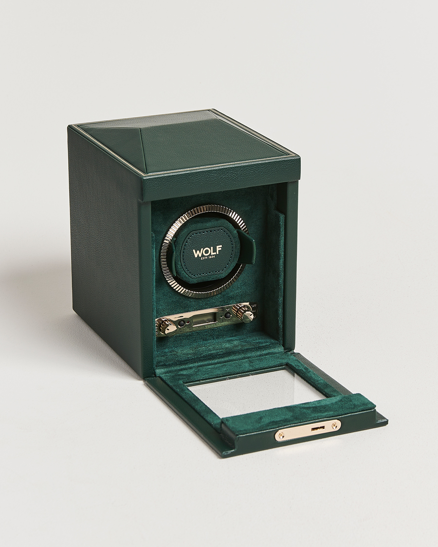 Herren | Uhren- und Schmuckkasten | WOLF | British Racing Single Watch Winder With Cover Green