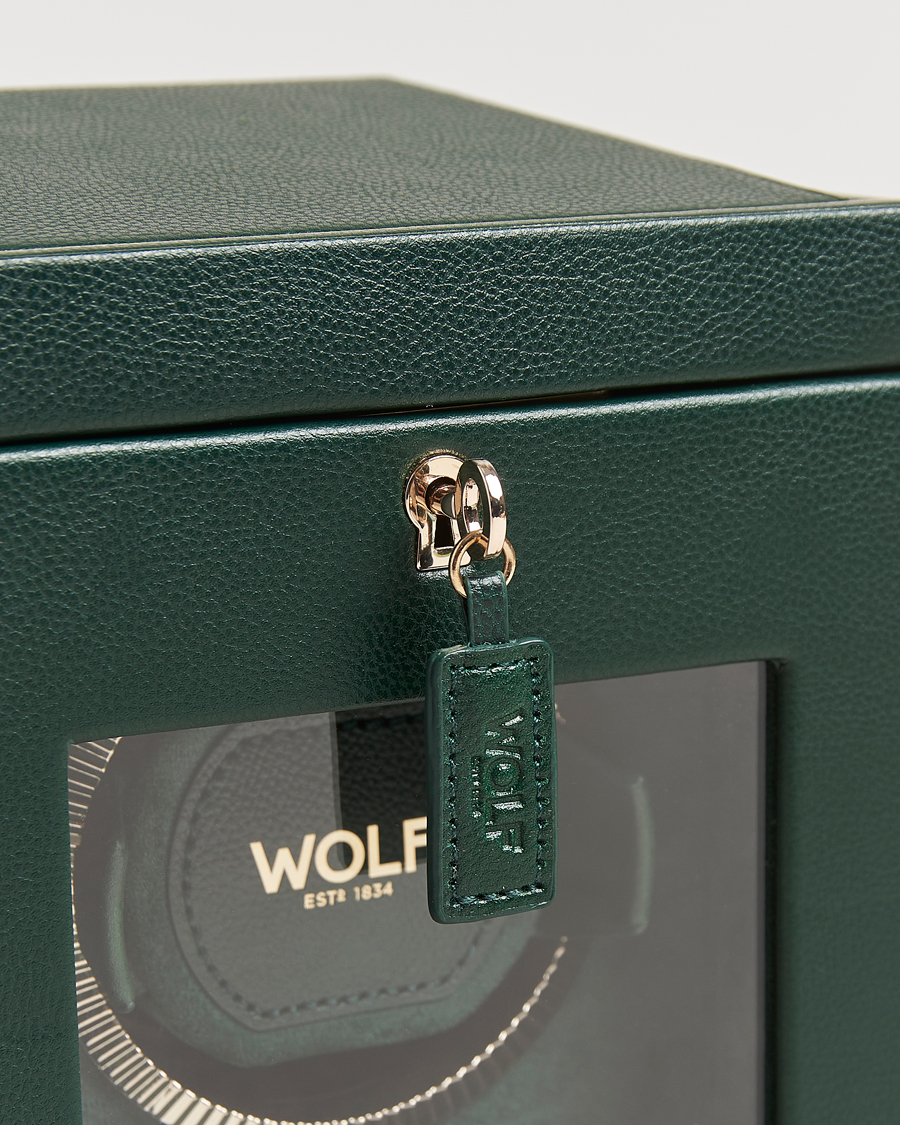 Herren | Uhren- und Schmuckkasten | WOLF | British Racing Single Watch Winder With Cover Green