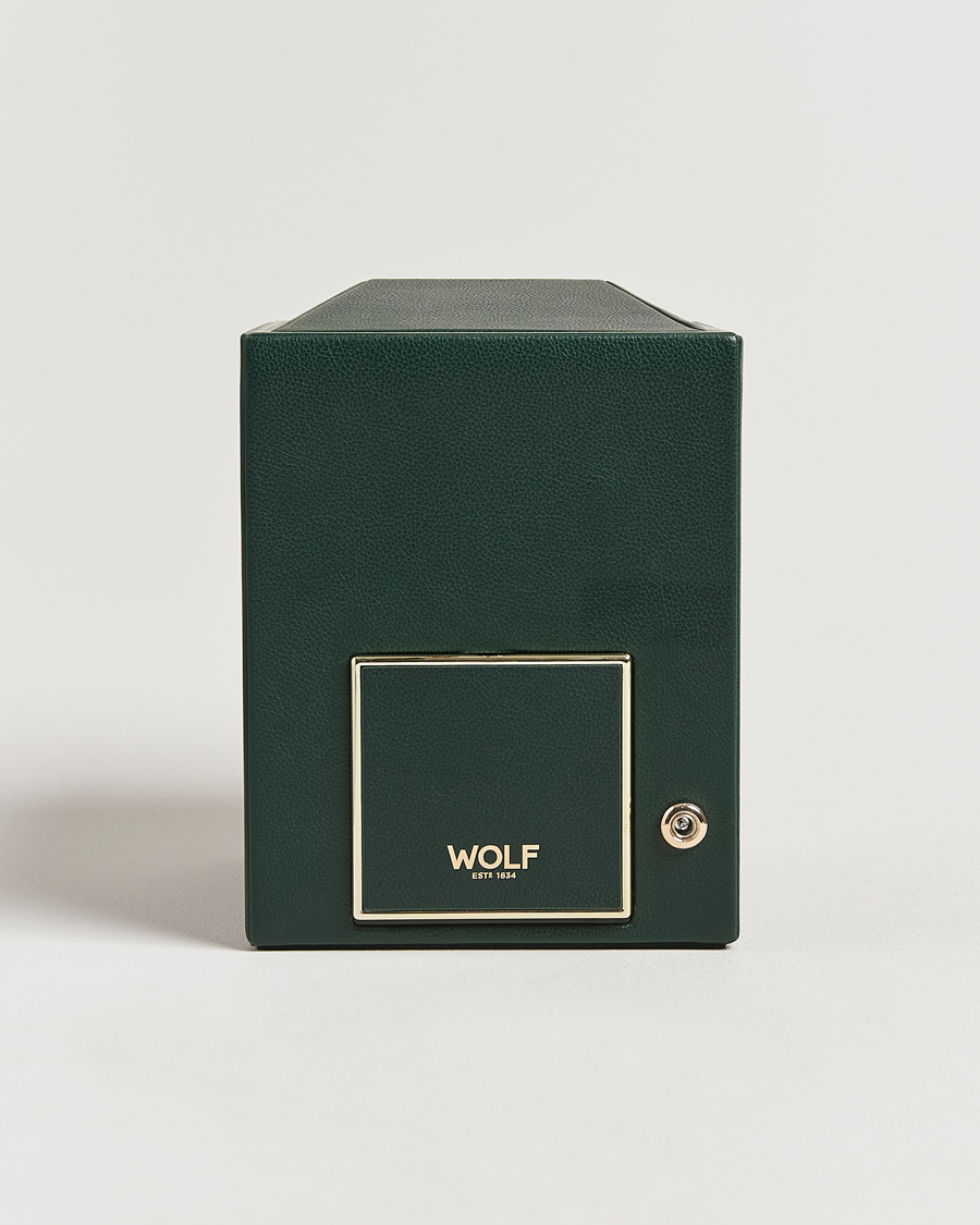 Herren | Uhren- und Schmuckkasten | WOLF | British Racing Single Watch Winder With Cover Green