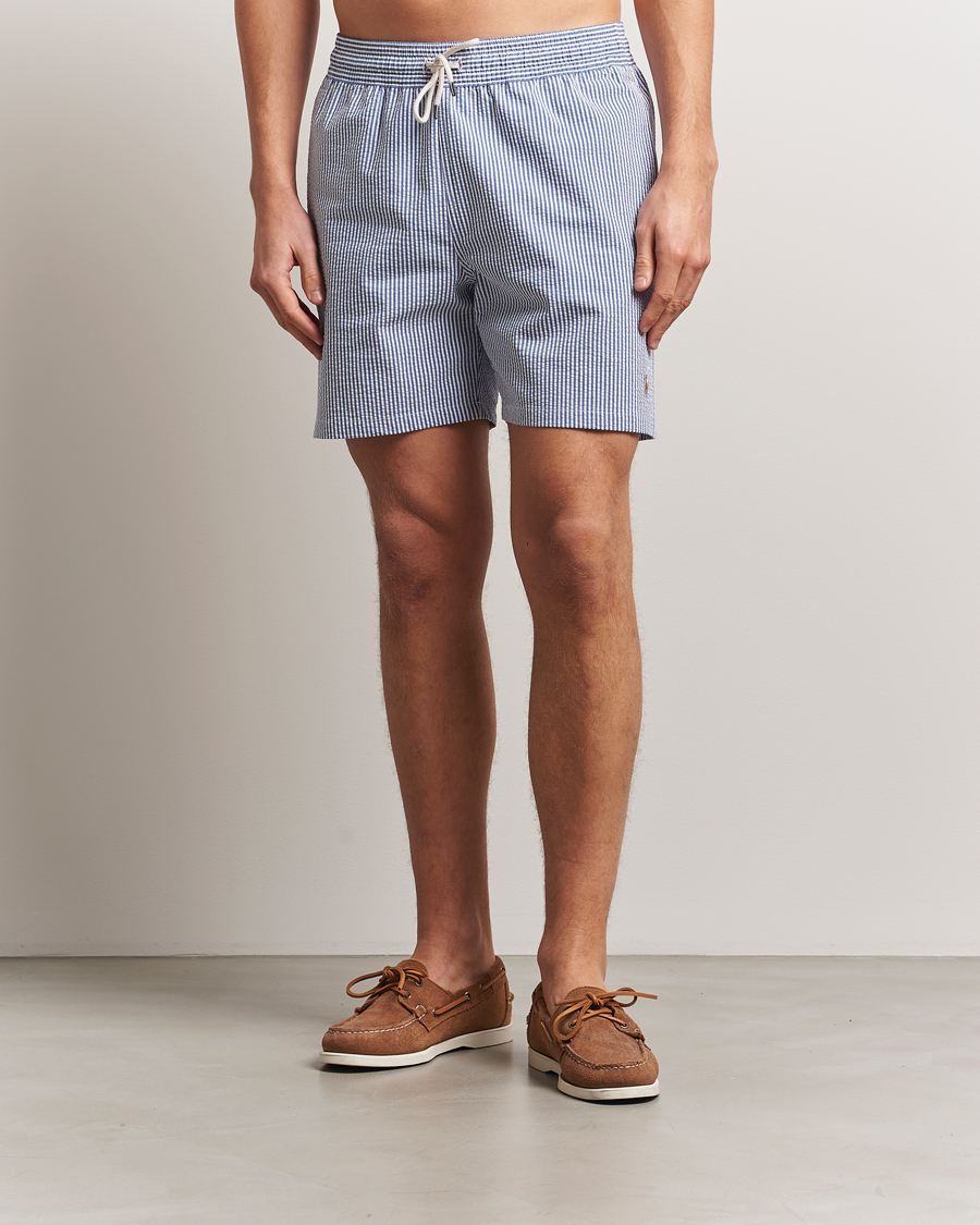 Herren | Badehosen | Polo Ralph Lauren | Recycled Traveler Seersucker Swimshorts Cruise Royal