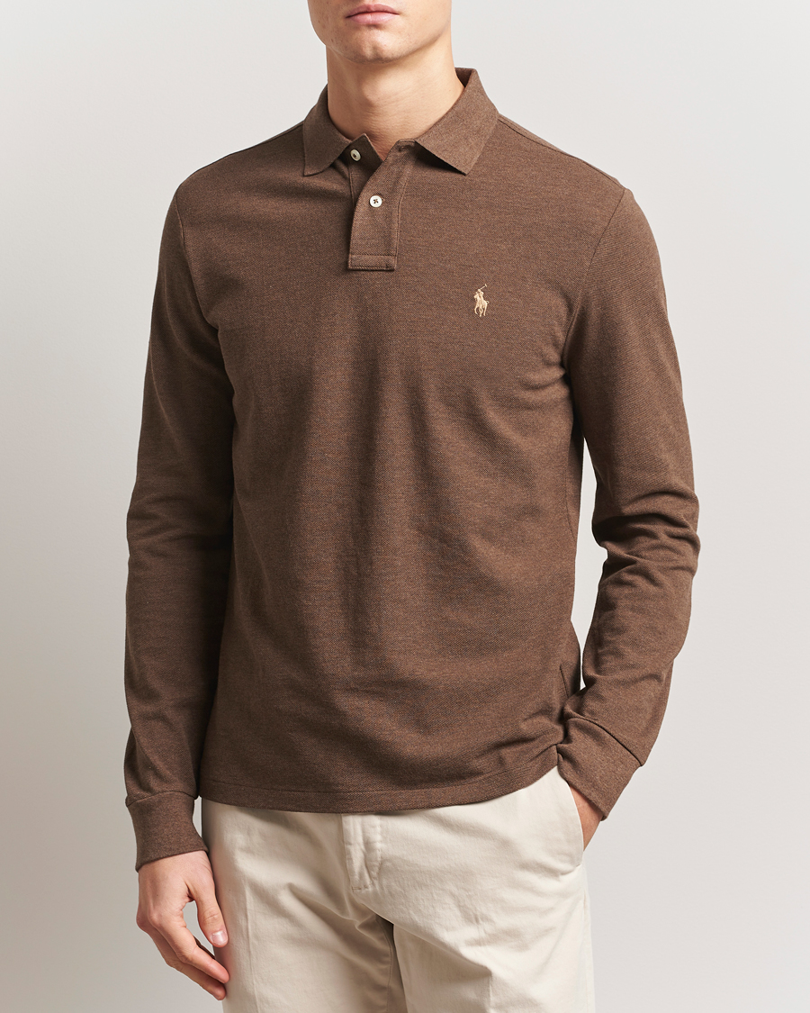 Herren | Pullover | Polo Ralph Lauren | Custom Slim Fit Long Sleeve Polo Cedar Heather