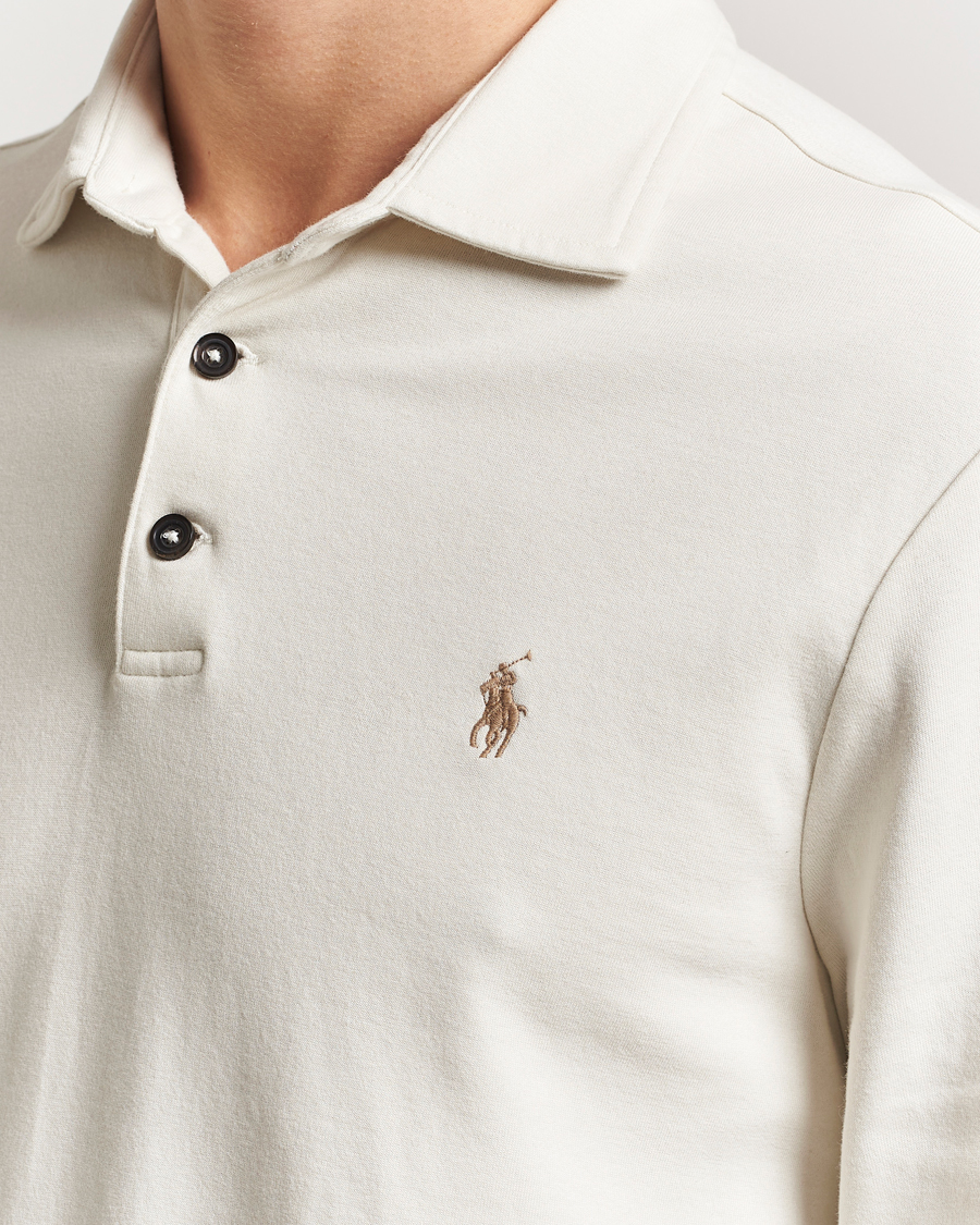 Herren | Poloshirts | Polo Ralph Lauren | Double Knit Long Sleeve Polo Parchment Cream