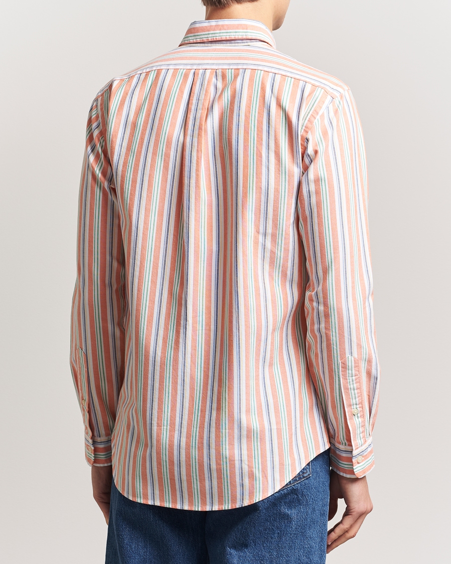 Herren | Hemden | Polo Ralph Lauren | Custom Fit Striped Oxford Shirt Orange/White