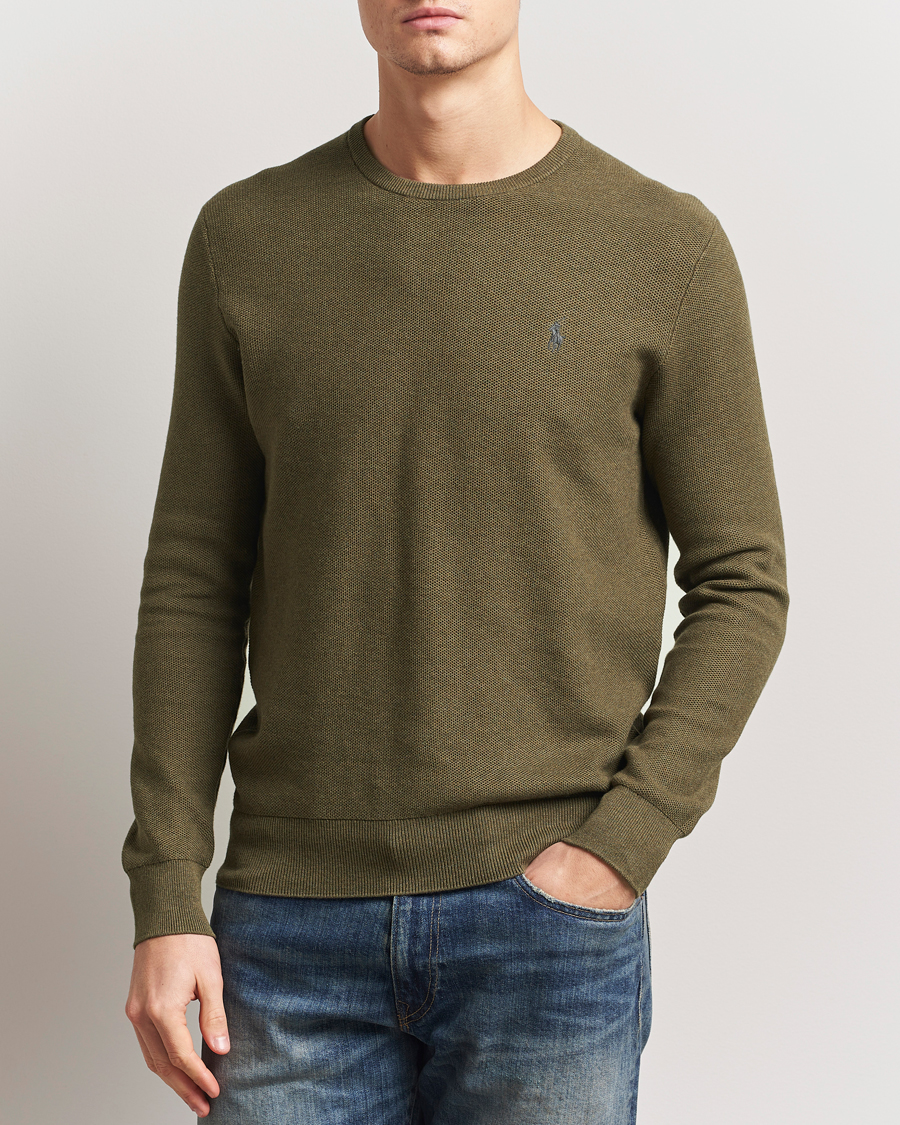 Herren | Pullover | Polo Ralph Lauren | Textured Cotton Crew Neck Sweater Cargo Olive Heather