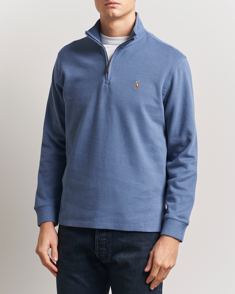Herren | Pullover | Polo Ralph Lauren | Double Knit Jaquard Half Zip Sweater Capri Blue