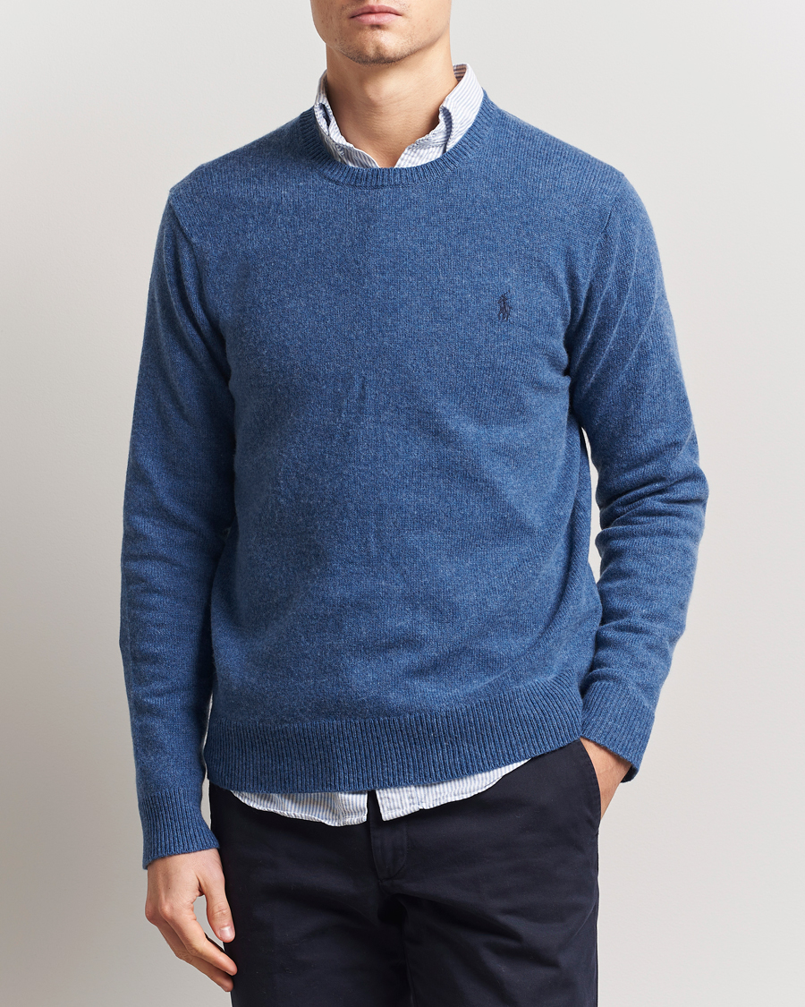 Herren | Pullover | Polo Ralph Lauren | Cotton/Wool Pullover Blue Salt Heather