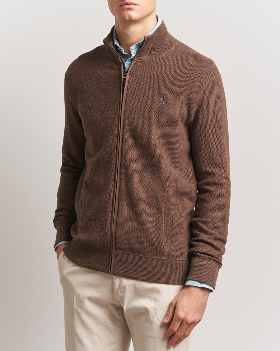 Herren | Pullover | Polo Ralph Lauren | Textured Full-Zip Dark Roast Melange