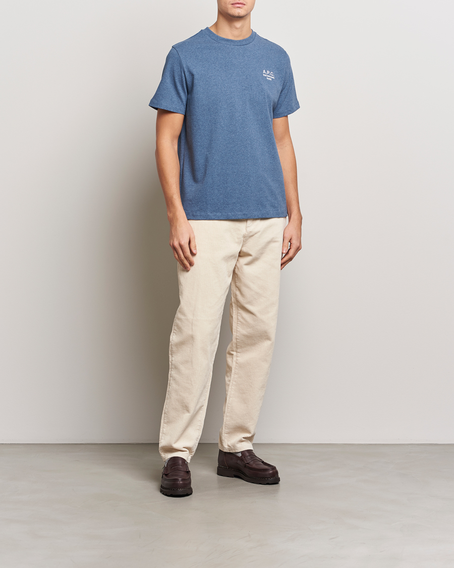 Herren | T-Shirts | A.P.C. | Rue Madame T-Shirt Blue Melange