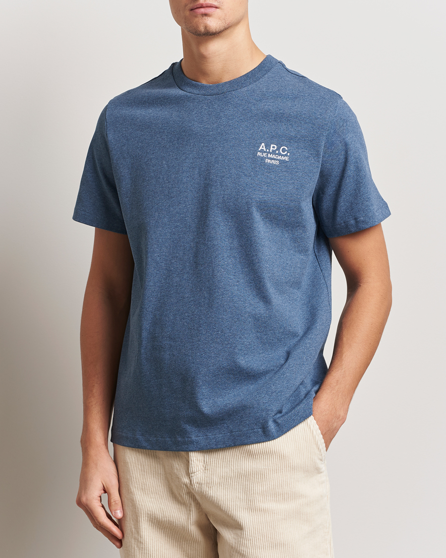 Herren | T-Shirts | A.P.C. | Rue Madame T-Shirt Blue Melange