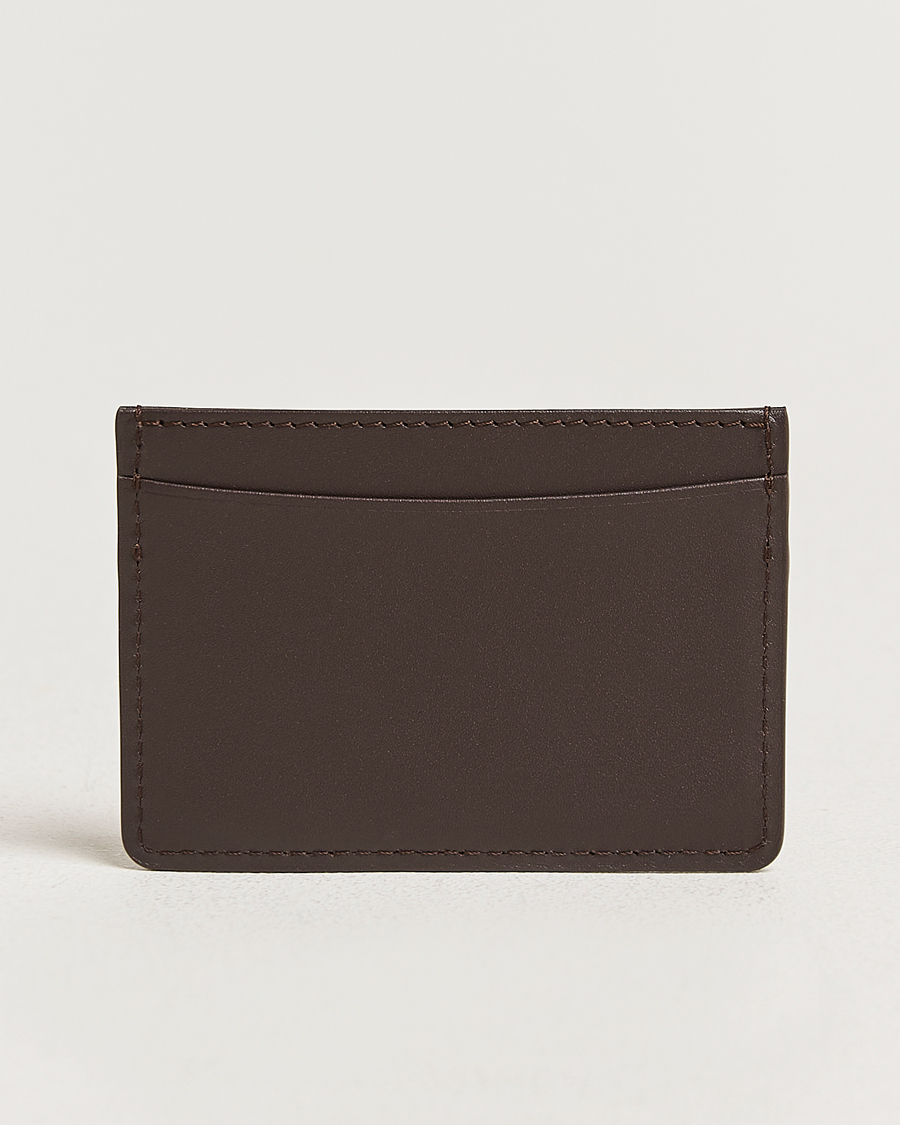 Herren | Geldbörsen | A.P.C. | Calf Leather Card Holder Dark Brown