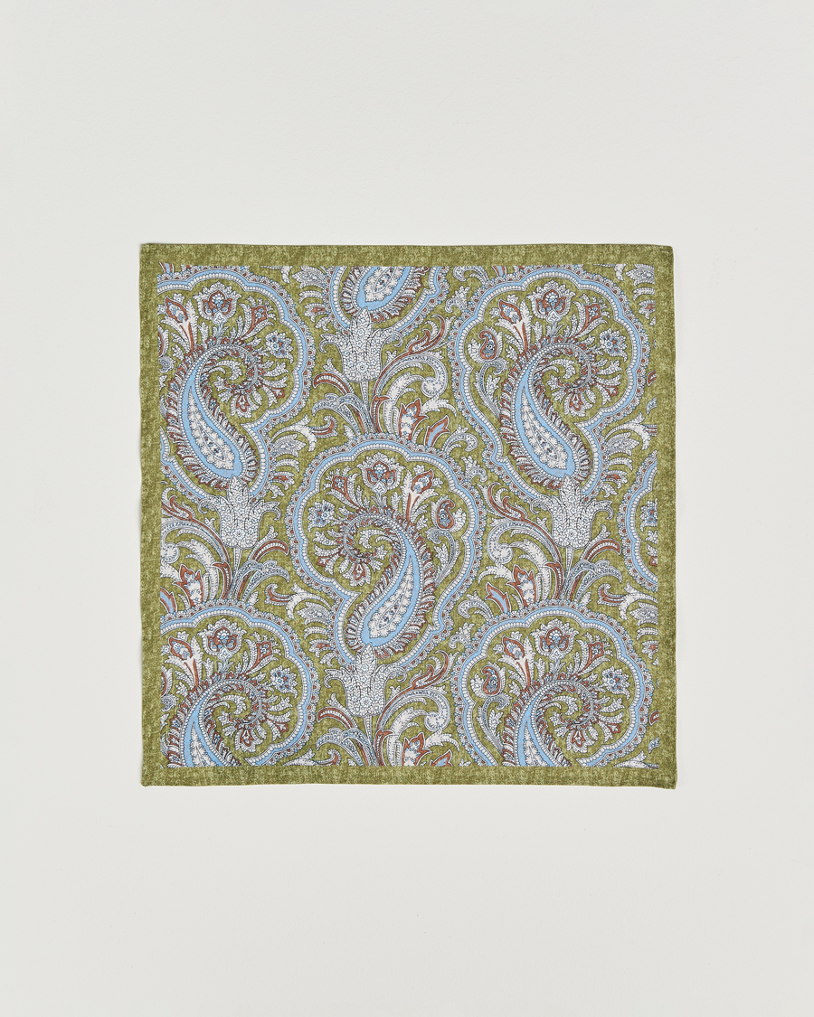 Herren | Krawatten | Amanda Christensen | Box Set Printed Silk 8cm Tie With Pocket Square Green