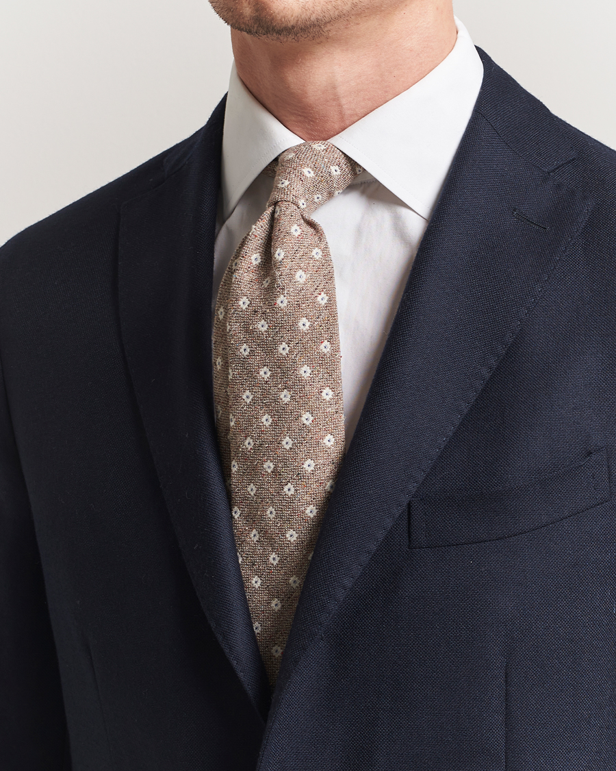 Herren | Krawatten | Amanda Christensen | Silk/Cotton Bourette 8cm Tie Sand