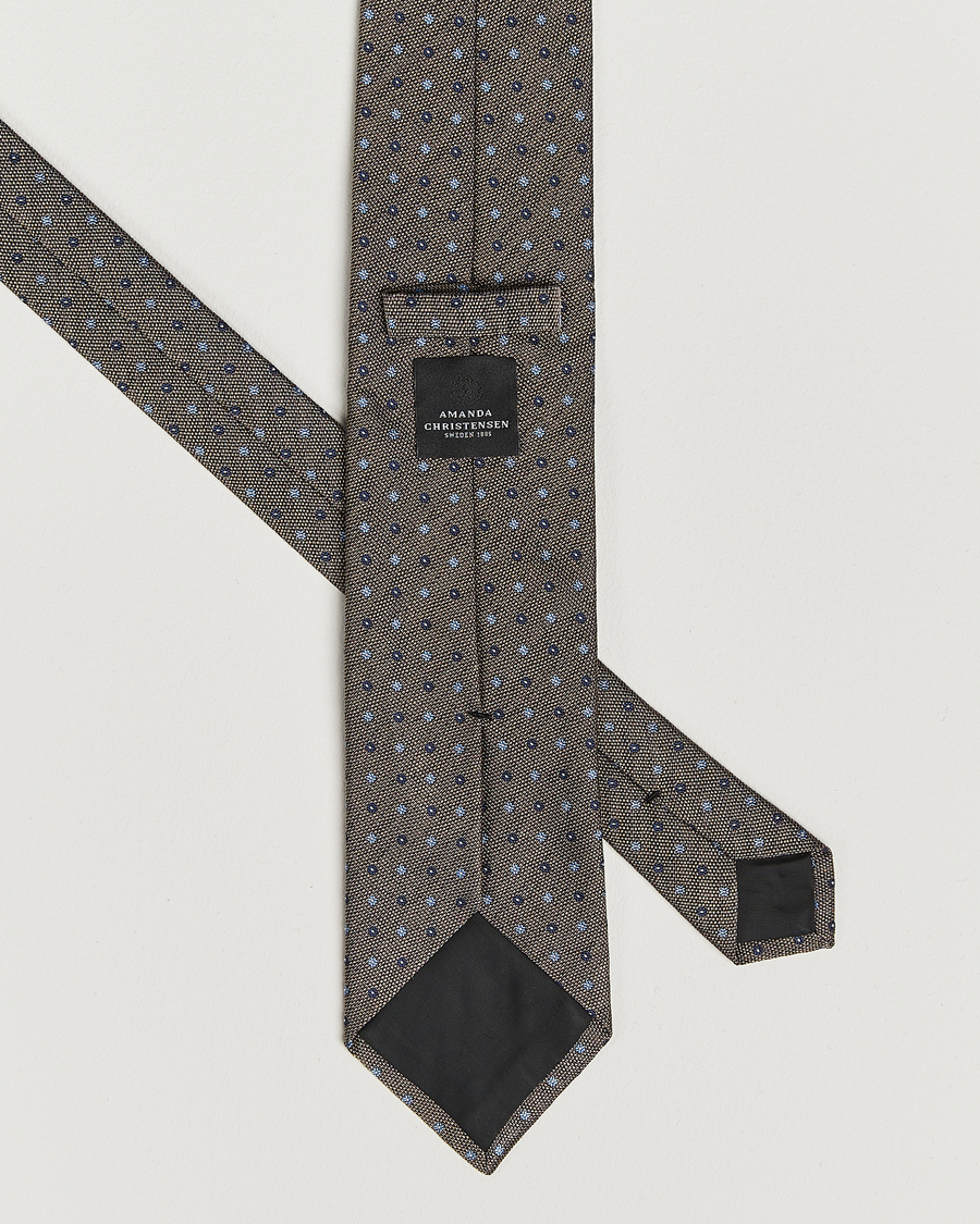 Herren | Krawatten | Amanda Christensen | Silk Reps Printed Flower 8cm Tie Brown