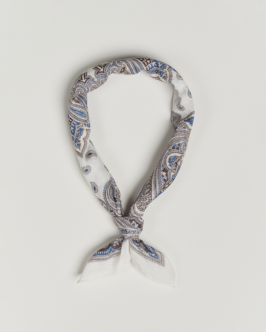 Herren | Tücher | Amanda Christensen | Cotton Voilé Printed Paisley Bandana Cream