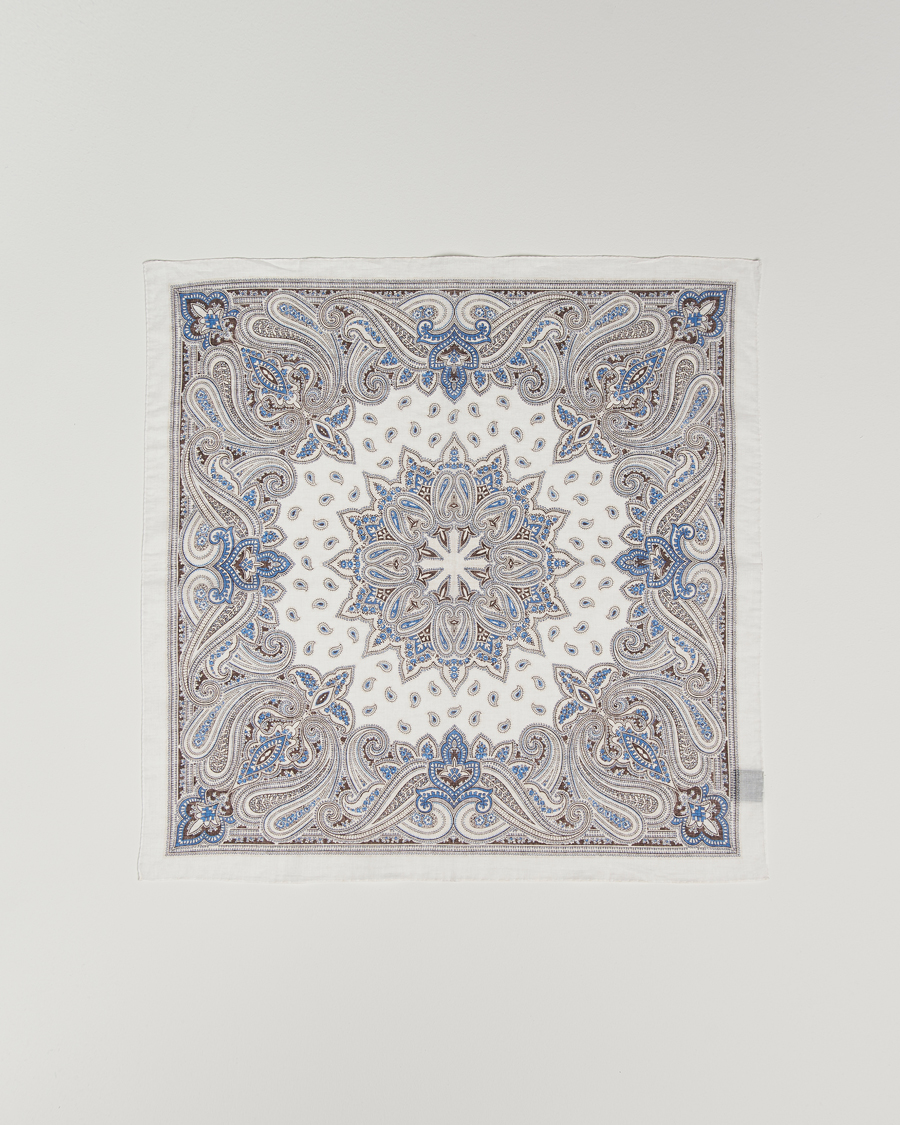 Herren | Tücher | Amanda Christensen | Cotton Voilé Printed Paisley Bandana Cream
