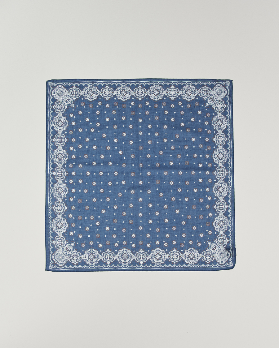 Herren | Tücher | Amanda Christensen | Cotton Voilé Printed Medallion Bandana Navy