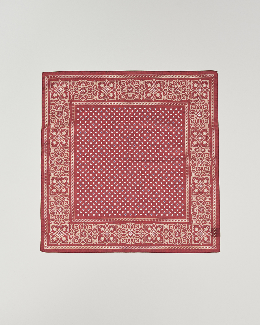 Herren | Tücher | Amanda Christensen | Cotton Voilé Printed Flower Bandana Bordeaux