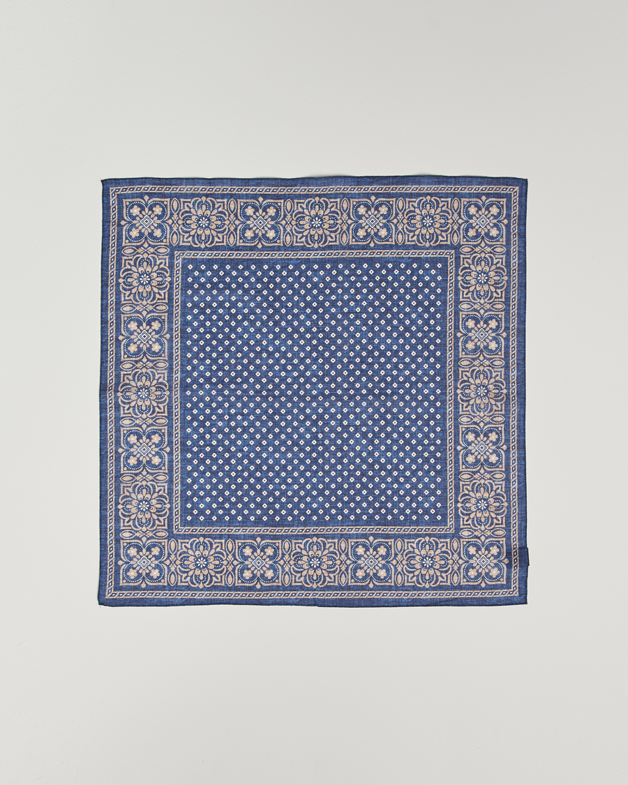 Herren | Tücher | Amanda Christensen | Cotton Voilé Printed Flower Bandana Navy