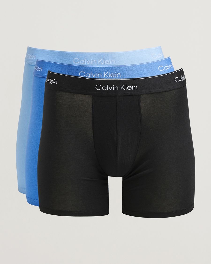 Herren | Unterwäsche | Calvin Klein | 3-Pack Icon Cotton Stretch Boxer Brief Black/Blue/Light Blue