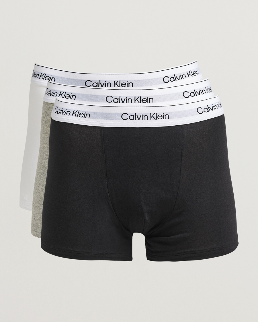 Herren | Unterwäsche | Calvin Klein | 3-Pack Icon Cotton Stretch Relaxed Trunk Black/White/Grey