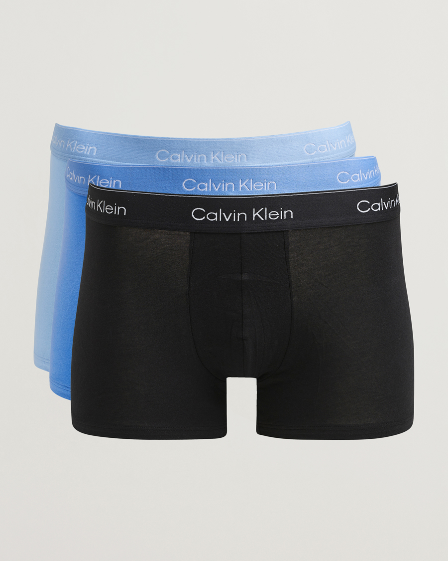 Herren | Unterwäsche | Calvin Klein | 3-Pack Icon Cotton Stretch Relaxed Trunk Black/Blue/Light Blue
